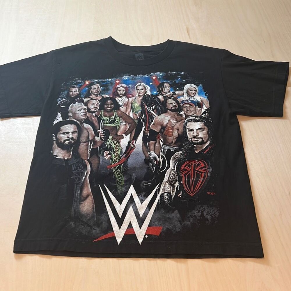 WWE Wrestling T Shirt Superstars Roman Reigns‎ Seth Rollins Graphic Tee